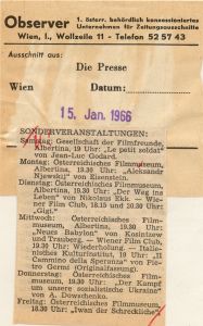 Sonderveranstaltungen des Österreichischen Filmmuseums