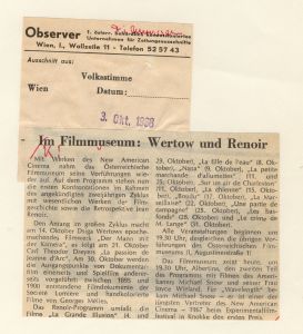 Im Filmmuseum: Wertow und Renoir