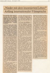 Nieder mit dem inszenierten Leben! Anfang internationaler Filmsprache