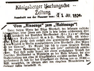 Vom 'Kino-Auge' zum 'Radio-Auge'!