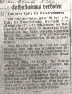 Enthusiasmus verboten