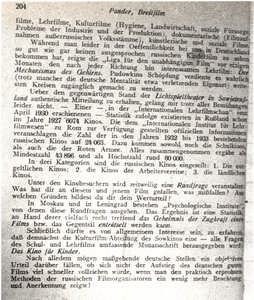 Russische Arbeit am ungestellten Film