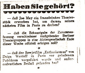 Über Ėntuziazm in Paris