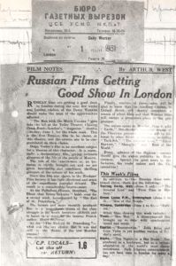 Russian Films getting Good Show in London