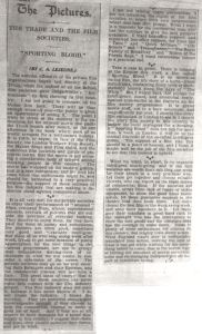 The trade and the film societies. Sporting Blood